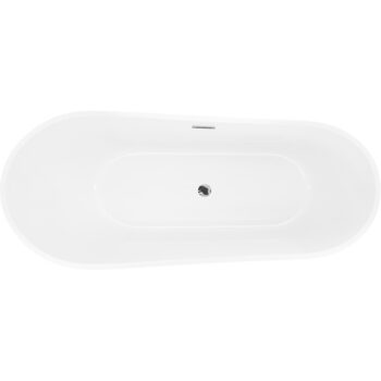 MEXEN/S - Dora voľne stojaca vaňa 170 x 75, biela, sifón a prepad chróm 52071707500-01