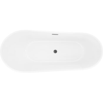 MEXEN/S - Dora voľne stojaca vaňa 170 x 75, biela, sifón a prepad grafit metal 52071707500-95