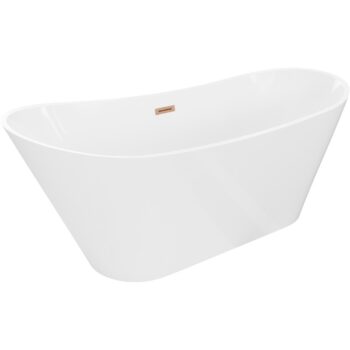 MEXEN/S - Dora voľne stojaca vaňa 170 x 75, biela, sifón a prepad meď kartáčovaná 52071707500-65