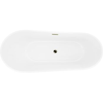 MEXEN/S - Dora voľne stojaca vaňa 170 x 75, biela, sifón a prepad zlatá 52071707500-50