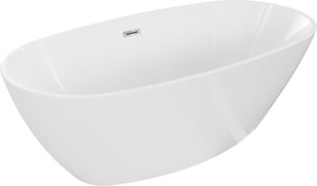 MEXEN/S - Eris voľne stojaca vaňa 170 x 80, biela, sifón a prepad chróm 53441708000-01