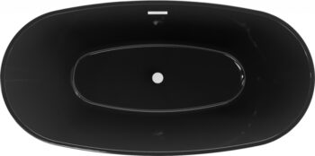MEXEN/S - Eris voľne stojaca vaňa 170 x 80, čierna, sifón a prepad biela 53441708070-20
