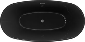 MEXEN/S - Eris voľne stojaca vaňa 170 x 80, čierna, sifón a prepad grafit kartáčovaná 53441708070-66