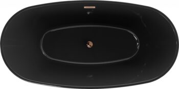 MEXEN/S - Eris voľne stojaca vaňa 170 x 80, čierna, sifón a prepad ružové zlato 53441708070-60