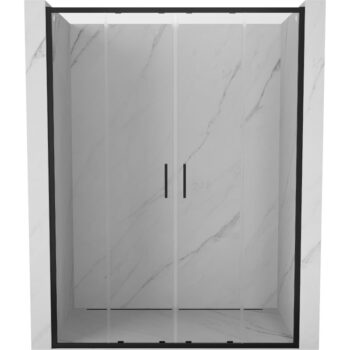 MEXEN/S - Exo dvojité posuvné sprchové dvere 130, transparent, čierna 8152-130-000-70-00