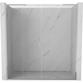 MEXEN/S - Exo dvojité posuvné sprchové dvere 200, transparent, chróm 8152-200-000-01-00