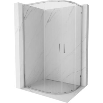 MEXEN/S - Exo štvrťkruhový asymetrický posuvný sprchovací kút 120 x 90, transparent, chróm 8132-120-090-01-00