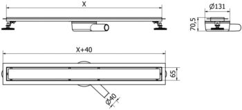 MEXEN/S - Flat 360° M12 podlahový žľab otočný 100, čierny 1721100-40