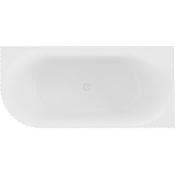 MEXEN/S - Gia voľne stojaca rohová vaňa reliéf pravá 150 x 75, biela mat, sifón a prepad biela 52701507501P-20