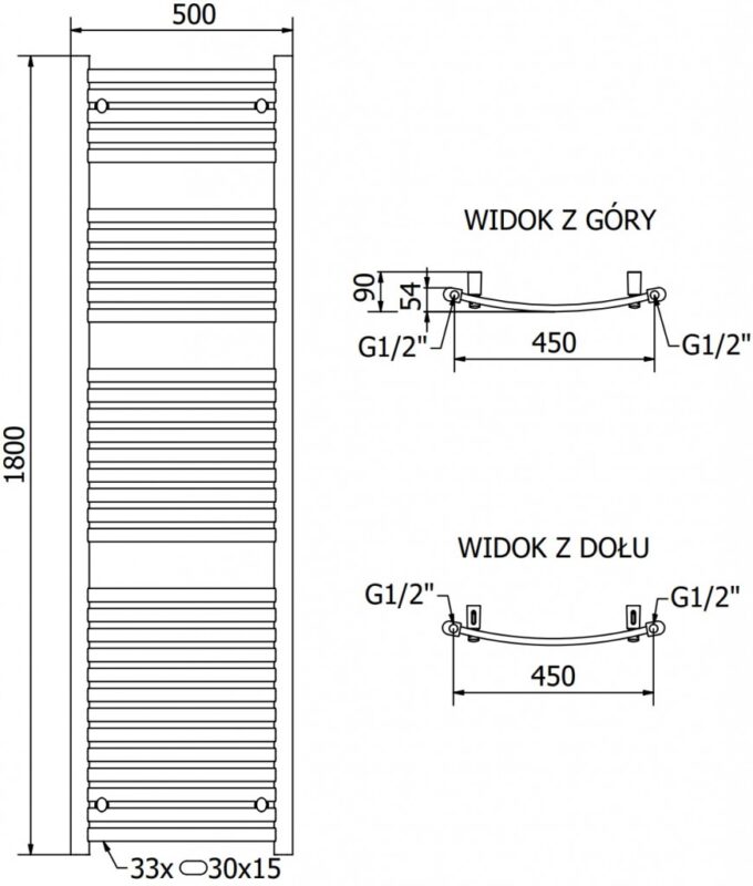 MEXEN/S - Helios radiátor + vykurovacia tyč 1800 x 500 mm, 900 W, antracit W103-1800-500-2900-66 MEXEN/S - Helios radiátor + vykurovacia tyč 1800 x 500 mm, 900 W, antracit W103-1800-500-2900-66