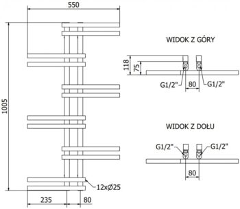 MEXEN/S - Jar radiátor + vykurovacia tyč 1005 x 550 mm, 300 W, biela W115-1005-550-2300-20