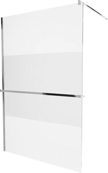 MEXEN/S - KIOTO Sprchová zástena WALK-IN s poličkou a držiakom uterákov 110 x 200, transparent/matné sklo 8 mm, chróm 800-110-121-01-35