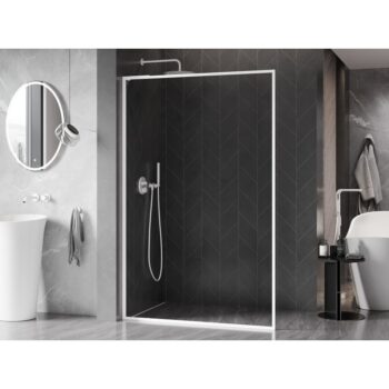 MEXEN/S - Kioto-F L Sprchová zástena WALK-IN s rámom 80 x 202, transparent 8 mm, biela 800-080-174-20-00