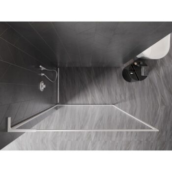MEXEN/S - Kioto-F L Sprchová zástena WALK-IN s rámom 80 x 202, transparent 8 mm, biela 800-080-174-20-00