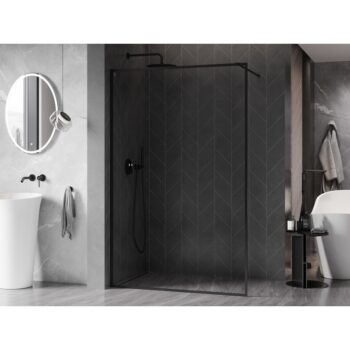MEXEN/S - Kioto-F Sprchová zástena WALK-IN s rámom 65 x 202, transparent 8 mm, čierna 800-065-104-70-00