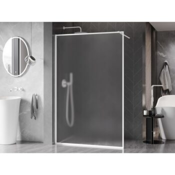 MEXEN/S - Kioto-F Sprchová zástena WALK-IN s rámom 70 x 202, dekor 8 mm, biela 800-070-104-20-30
