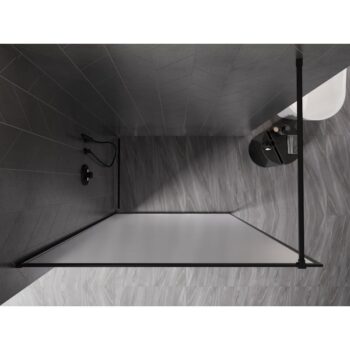MEXEN/S - Kioto-F Sprchová zástena WALK-IN s rámom 70 x 202, dekor 8 mm, čierna 800-070-104-70-30