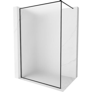 MEXEN/S - Kioto-F Sprchová zástena WALK-IN s rámom 70 x 202, dekor 8 mm, čierna 800-070-104-70-30