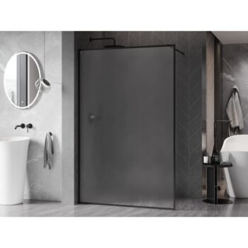MEXEN/S - Kioto-F Sprchová zástena WALK-IN s rámom 70 x 202, dekor 8 mm, čierna 800-070-104-70-30