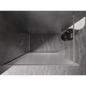 MEXEN/S - Kioto-F Sprchová zástena WALK-IN s rámom 70 x 202, dekor 8 mm, nikel kartáčovaný 800-070-104-97-30