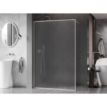 MEXEN/S - Kioto-F Sprchová zástena WALK-IN s rámom 70 x 202, dekor 8 mm, nikel kartáčovaný 800-070-104-97-30