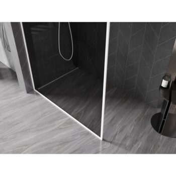 MEXEN/S - Kioto-F Sprchová zástena WALK-IN s rámom 70 x 202, grafit 8 mm, biela 800-070-104-20-40