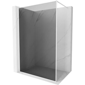 MEXEN/S - Kioto-F Sprchová zástena WALK-IN s rámom 70 x 202, grafit 8 mm, biela 800-070-104-20-40