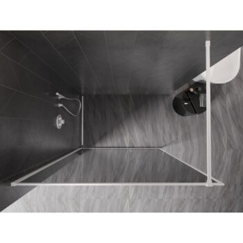 MEXEN/S - Kioto-F Sprchová zástena WALK-IN s rámom 70 x 202, grafit 8 mm, biela 800-070-104-20-40