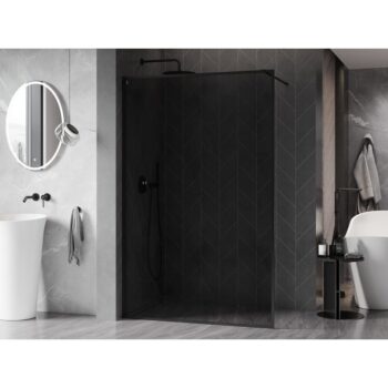 MEXEN/S - Kioto-F Sprchová zástena WALK-IN s rámom 70 x 202, grafit 8 mm, čierna 800-070-104-70-40