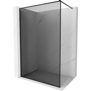 MEXEN/S - Kioto-F Sprchová zástena WALK-IN s rámom 70 x 202, grafit 8 mm, čierna 800-070-104-70-40