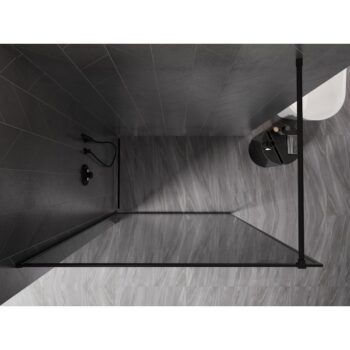 MEXEN/S - Kioto-F Sprchová zástena WALK-IN s rámom 70 x 202, grafit 8 mm, čierna 800-070-104-70-40