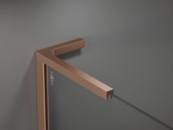 MEXEN/S - Kioto L Sprchová zástena WALK-IN 120 x 200, čierny vzor, meď kartáčovaná 800-120-103-65-78