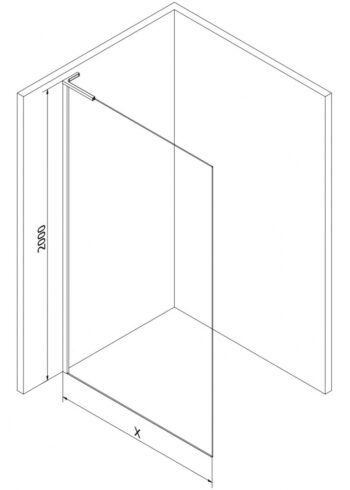 MEXEN/S - Kioto L Sprchová zástena WALK-IN 120 x 200, čierny vzor, meď kartáčovaná 800-120-103-65-78