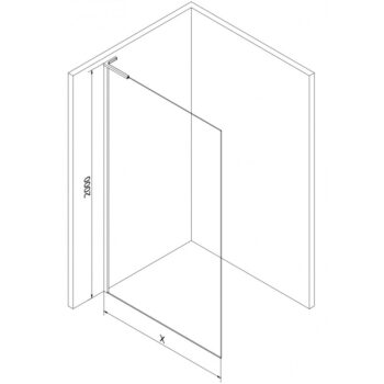 MEXEN/S - Kioto L Sprchová zástena WALK-IN 60 x 200, transparent, zlatá kartáčovaná 800-060-103-55-00