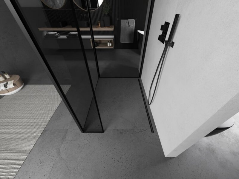 MEXEN/S - Kioto Sprchová zástena WALK-IN 110 x 100 x 30, čierny vzor, čierna 800-110-100-221-70-70-030 MEXEN/S - Kioto Sprchová zástena WALK-IN 110 x 100 x 30, čierny vzor, čierna 800-110-100-221-70-70-030