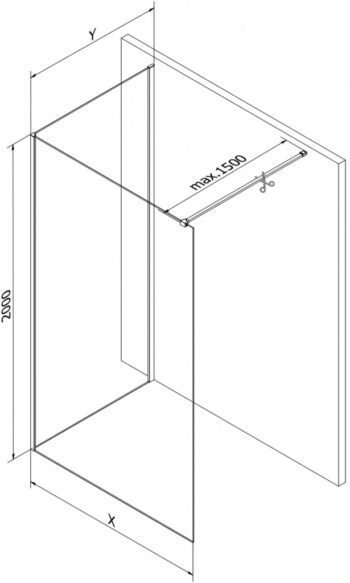 MEXEN/S - Kioto Sprchová zástena WALK-IN 110 x 110, transparent, meď kartáčovaná 800-110-212-65-00-110