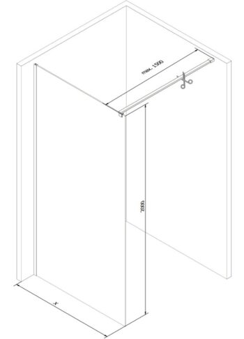 MEXEN/S - Kioto Sprchová zástena WALK-IN 110 x 200, prúžky 8 mm, chróm 800-110-101-01-09
