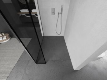 MEXEN/S - Kioto Sprchová zástena WALK-IN 110 x 30, čierny vzor, chróm 800-110-212-01-70-030