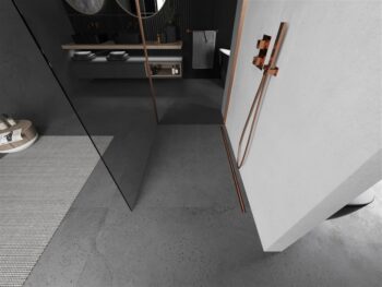MEXEN/S - Kioto Sprchová zástena WALK-IN 110 x 90, transparent, meď kartáčovaná 800-110-212-65-00-090
