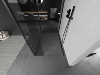 MEXEN/S - Kioto Sprchová zástena WALK-IN 115 x 110 x 40, transparent, čierna 800-115-110-221-70-00-040