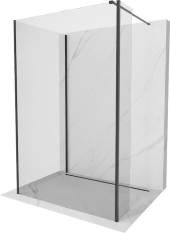 MEXEN/S - Kioto Sprchová zástena WALK-IN 115 x 110 x 40, transparent, čierna 800-115-110-221-70-00-040