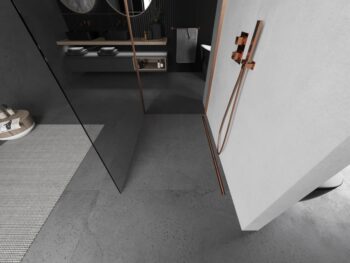 MEXEN/S - Kioto Sprchová zástena WALK-IN 120 x 100, transparent, meď kartáčovaná 800-120-212-65-00-100