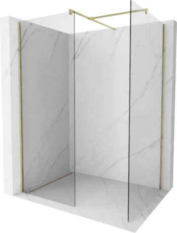 MEXEN/S - Kioto Sprchová zástena WALK-IN 120 x 110, transparent, zlatá 800-120-202-50-00-110