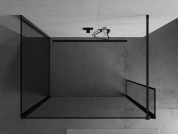 MEXEN/S - Kioto Sprchová zástena WALK-IN 120 x 110 x 40, čierny vzor, čierna 800-120-110-221-70-70-040