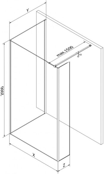 MEXEN/S - Kioto Sprchová zástena WALK-IN 120 x 110 x 40, čierny vzor, čierna 800-120-110-221-70-70-040