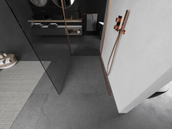 MEXEN/S - Kioto Sprchová zástena WALK-IN 120 x 120, transparent, meď kartáčovaná 800-120-212-65-00-120