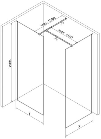MEXEN/S - Kioto Sprchová zástena WALK-IN 120 x 120, transparent, zlatá 800-120-202-50-00-120