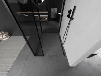 MEXEN/S - Kioto Sprchová zástena WALK-IN 120 x 120 x 40, čierny vzor, čierna 800-120-120-221-70-70-040