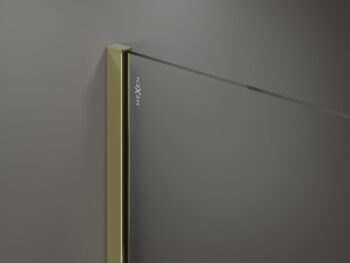 MEXEN/S - Kioto Sprchová zástena WALK-IN 120 x 30, čierny vzor, zlatá 800-120-212-50-70-030