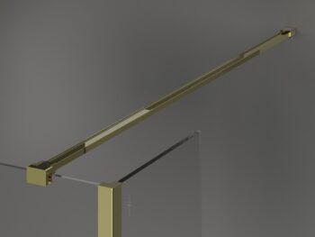 MEXEN/S - Kioto Sprchová zástena WALK-IN 120 x 40, čierny vzor, zlatá 800-120-212-50-70-040